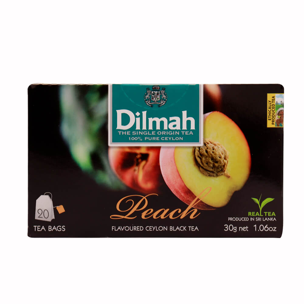 Dilmah Peach flavoured Ceylon Black Tea - 20 Tea Bags | MySoftlogic.lk