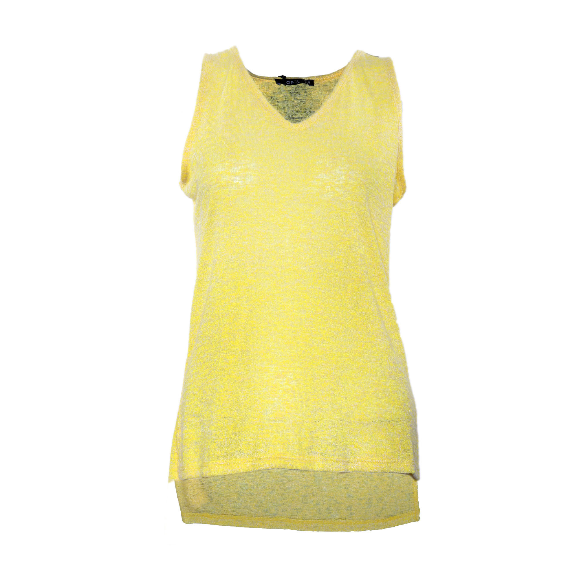 Yellow Sleeveless V-Neck T-Shirt | MySoftlogic.lk