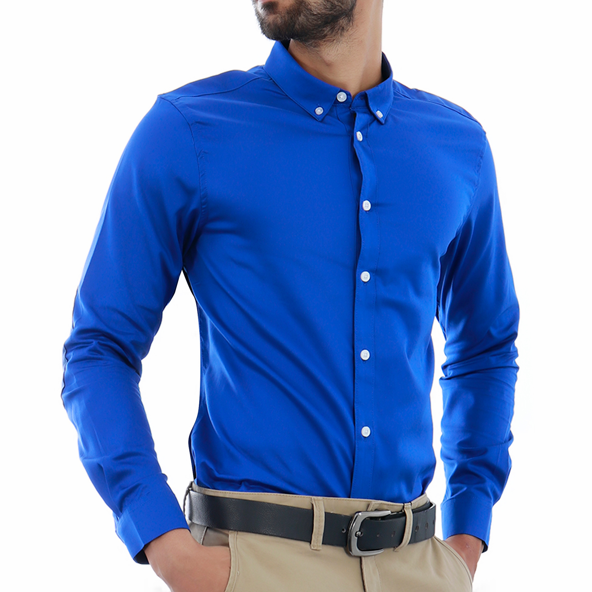Navy Blue Casual Long Sleeve Shirt | MySoftlogic.lk