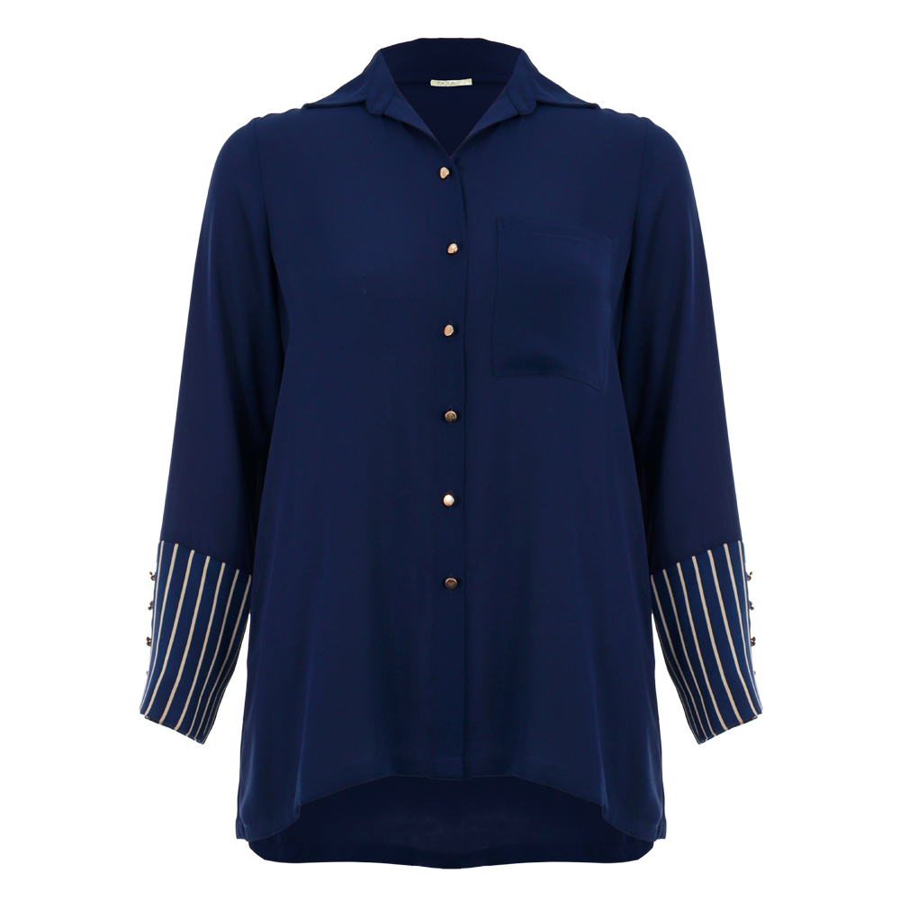 Navy Blue Long Sleeves Top | MySoftlogic.lk