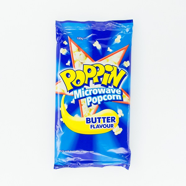 Poppin Microwave Popcorn Butter Flavour 100g Glomark.lk
