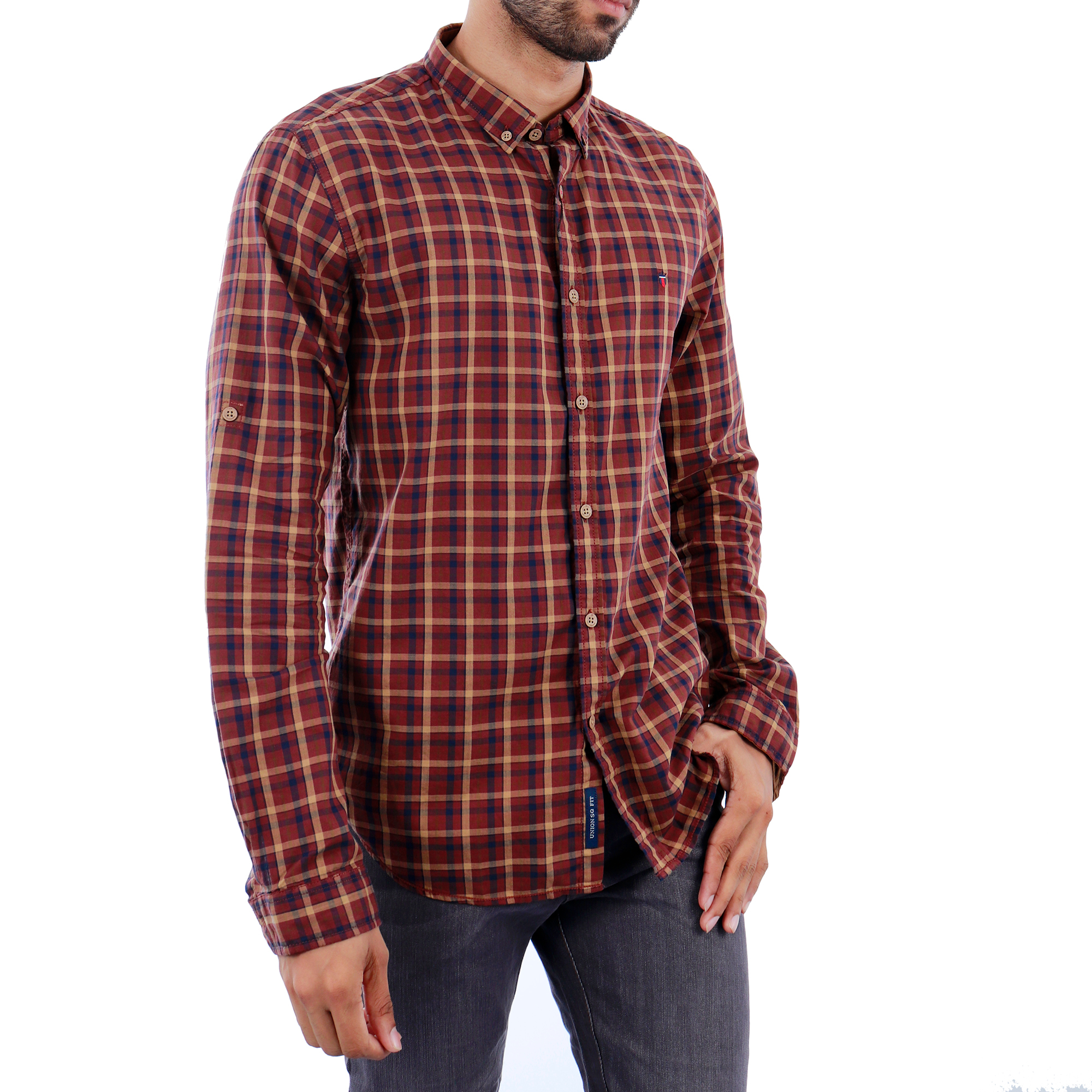 Brown Colour Long Sleeve Check Shirt | MySoftlogic.lk