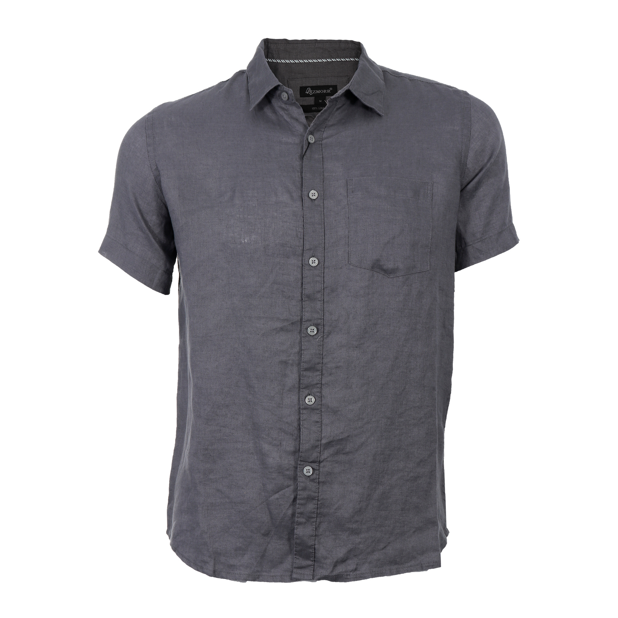 Grey Short Sleeves Linen Shirt MySoftlogic.lk